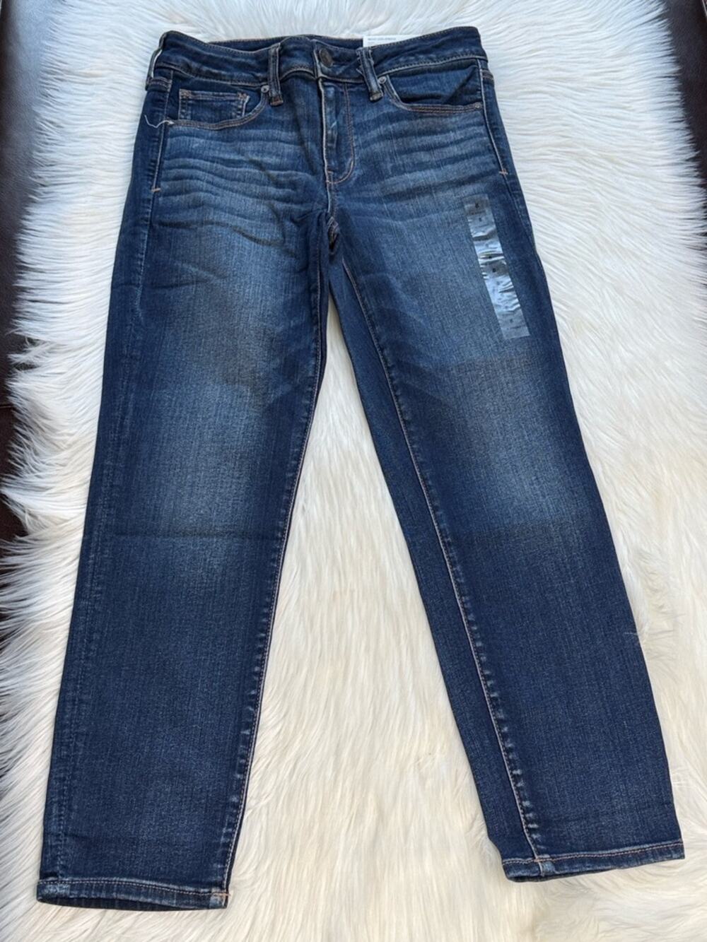 American Eagle Dark Cerulean Wash Mid Rise Skinny Jeans